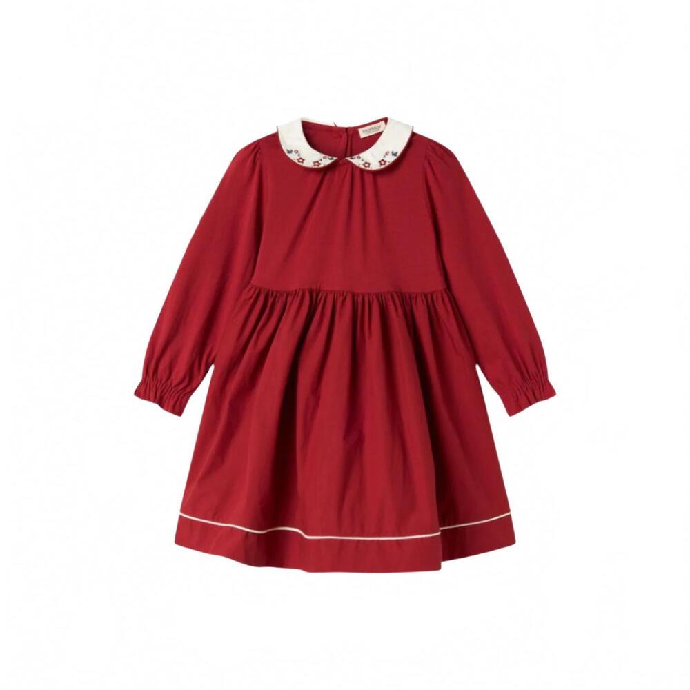 NEW MARMAR COPENHAGEN girl's dielle dress in hibiscus red